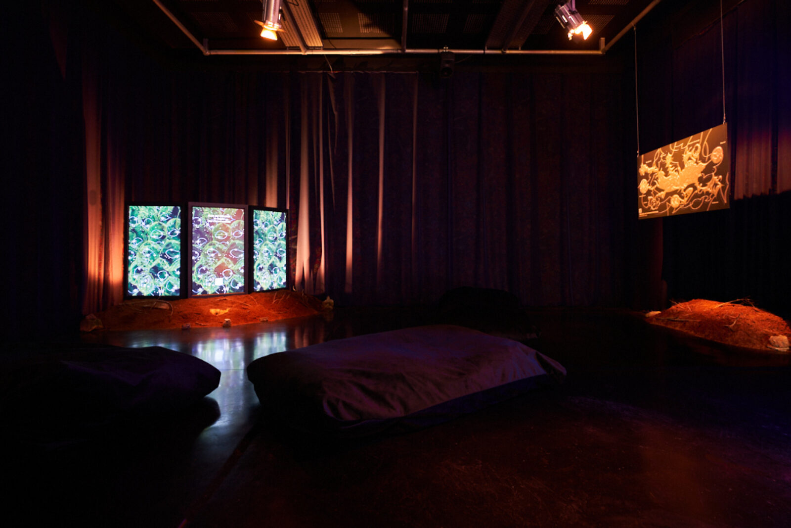 April Lin 林森, The Earthly Realm Is Out of Balance (2022). Installation view at FACT Liverpool. Photo by Rob Battersby