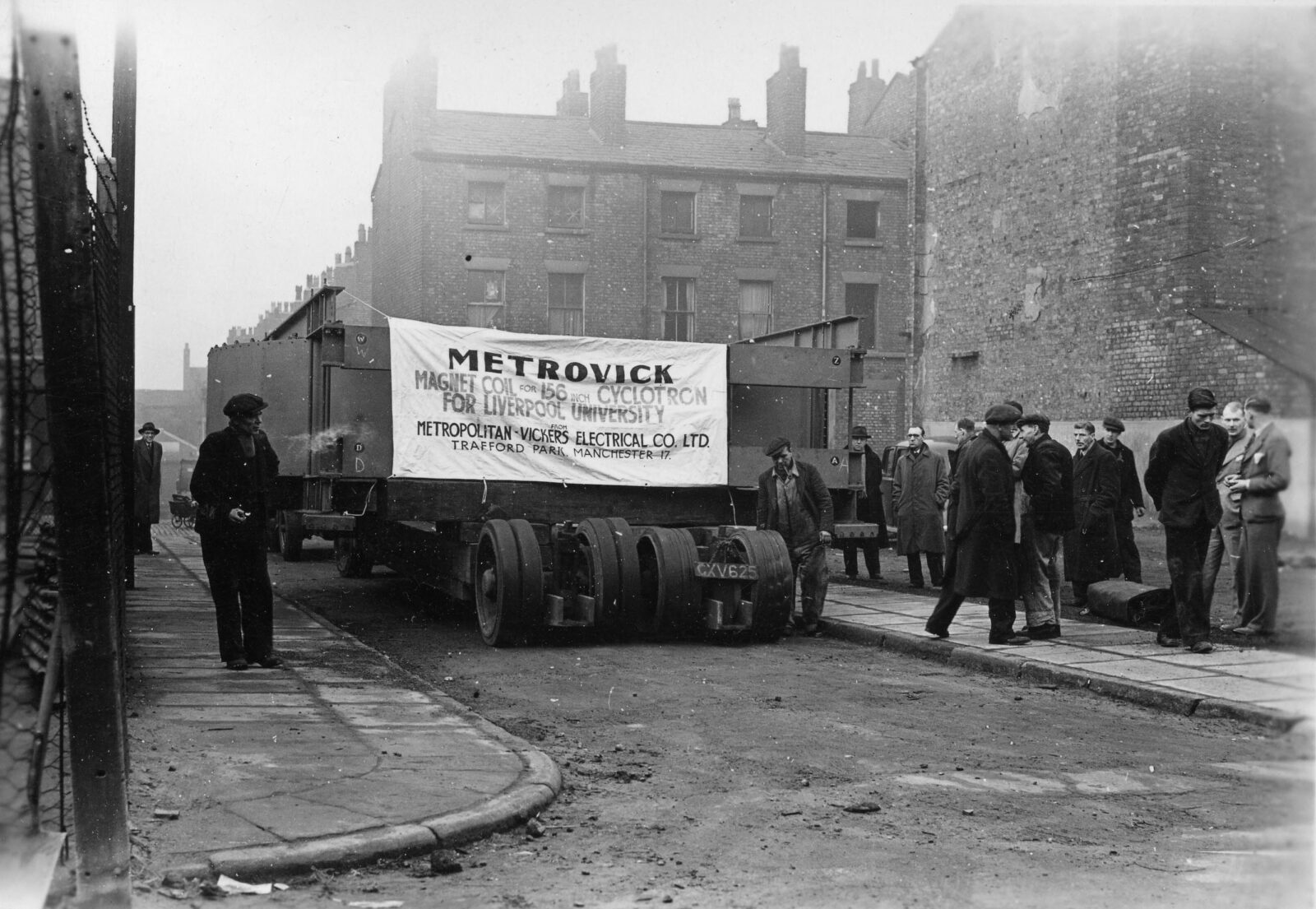 Delivery of coil for Liverpool’s particle accelerator to Liverpool Metropolitan Cathedral. Photo: courtesy of University of Liverpool.
