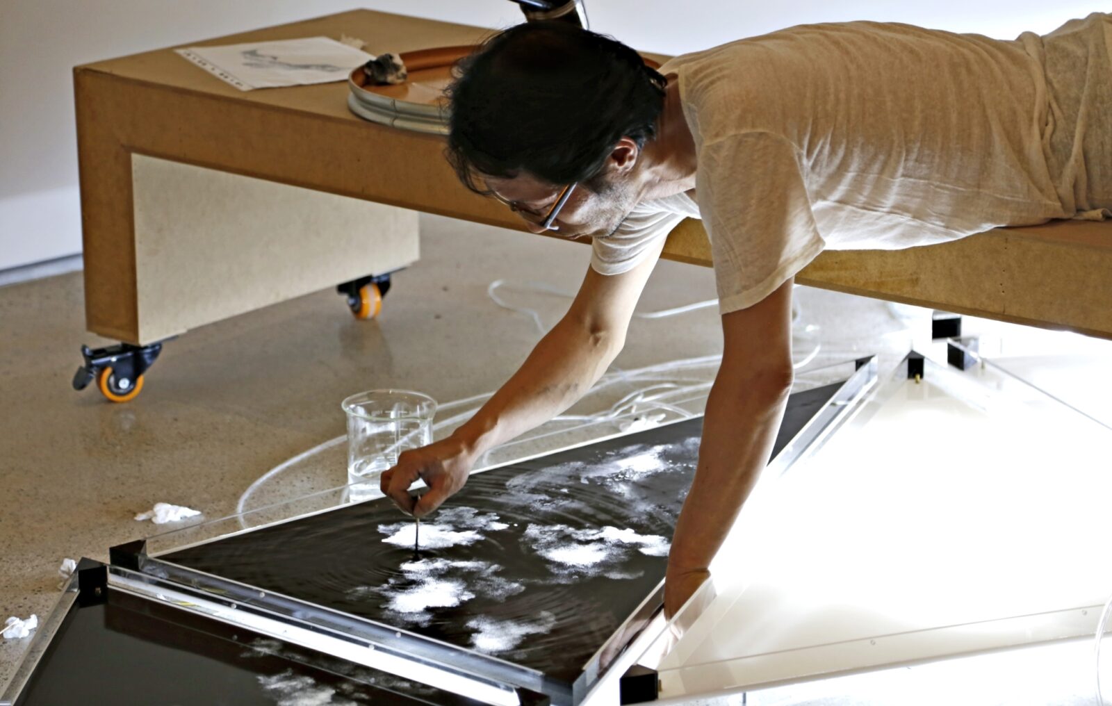 Yunchul Kim developing Cascade. Photo: Courtesy the artist.