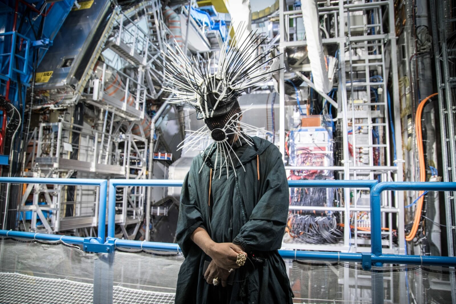 Production of The Wave Epoch by hrm199 film in collaboration with electronic musician Gaika at the CMS (Compact Muon Solenoid) detector, CERN. Photo: Sophia Bennett / CERN.