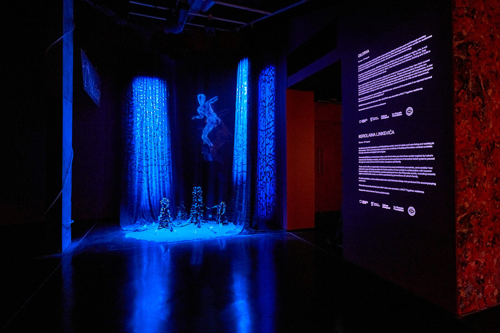 Kerolaina Linkeviča, Primordia (2022). Installation view at FACT Liverpool. Photography by Rob Battersby