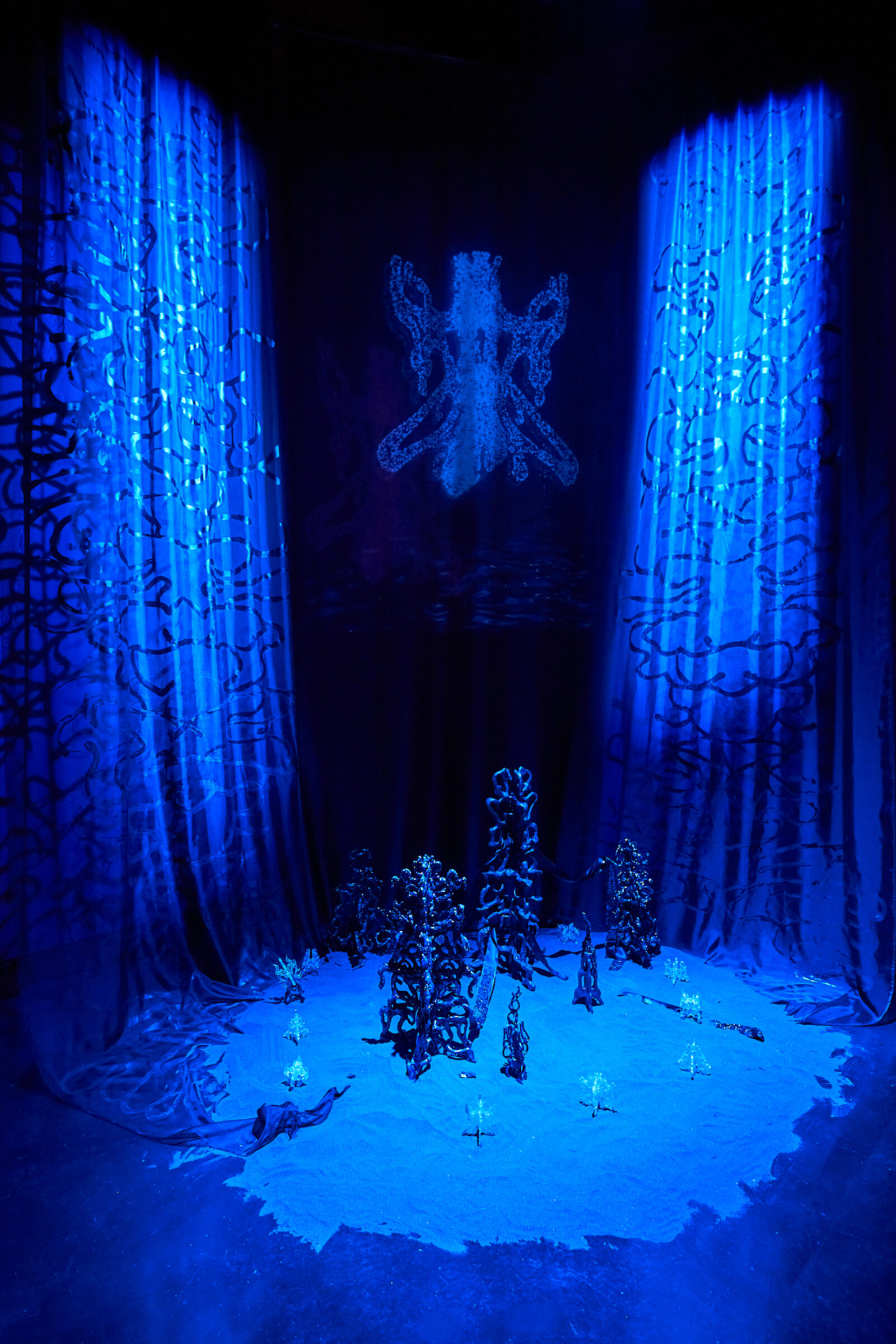 Kerolaina Linkeviča, Primordia (2022). Installation view at FACT Liverpool. Photography by Rob Battersby