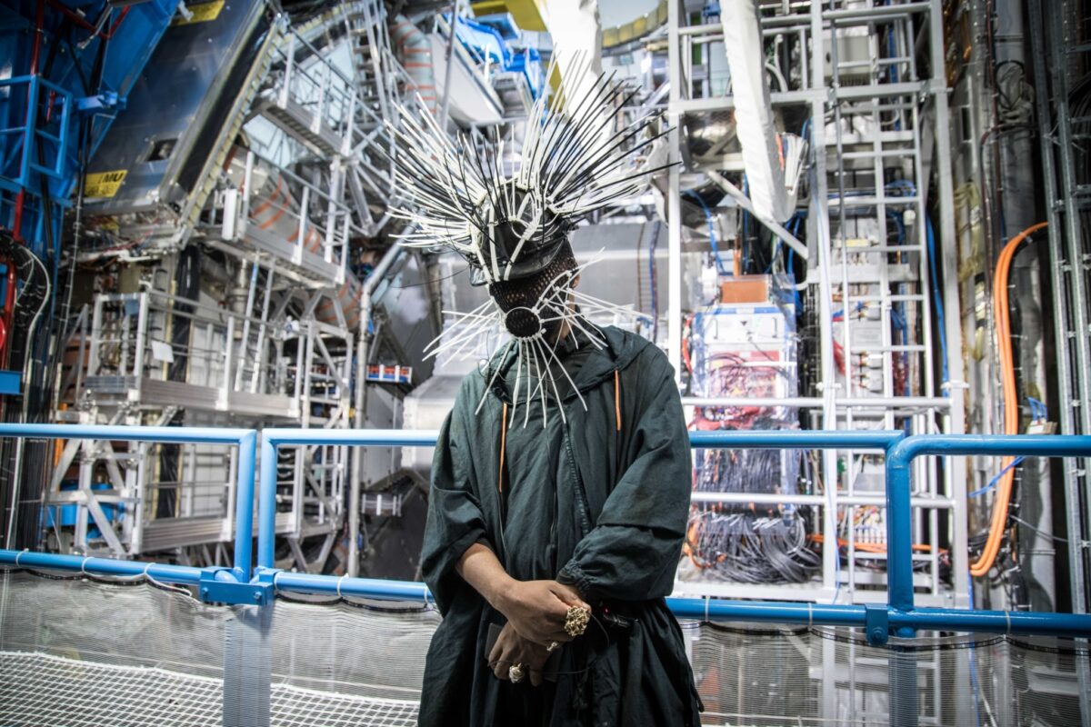 Production of The Wave Epoch by hrm199 film in collaboration with electronic musician Gaika at the CMS (Compact Muon Solenoid) detector, CERN. Photo: Sophia Bennett / CERN.