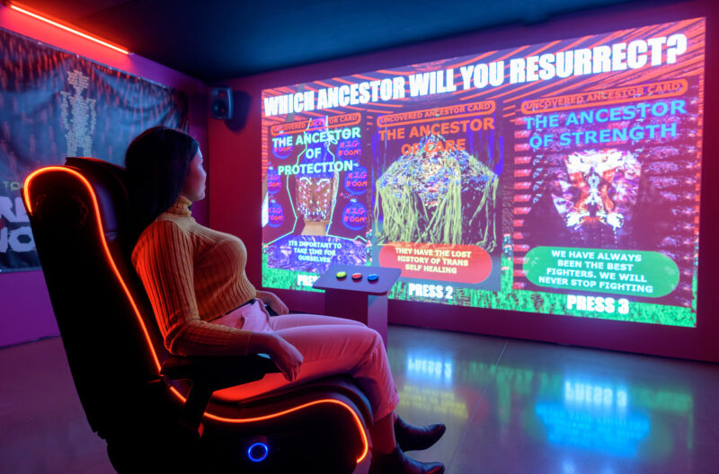 Danielle Brathwaite Shirley WE ARE HERE BECAUSE OF THOSE THAT ARE NOT 2020 Installation view at GENDERS group exhibition Photo by David Tett Courtesy Science Gallery London