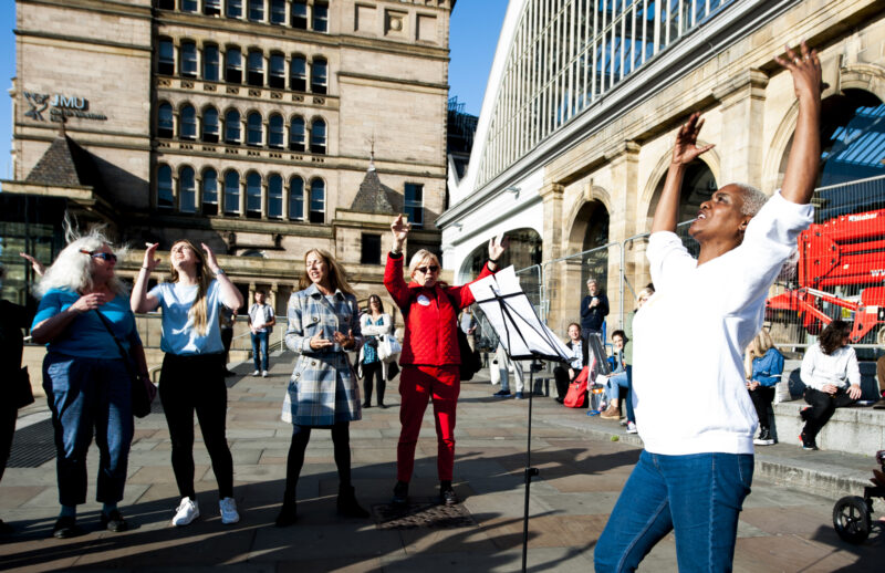 The Liverpool Complaints Choi at Liverpool Lime Street Station, 2019. Photo ﻿by Amina Bihi.