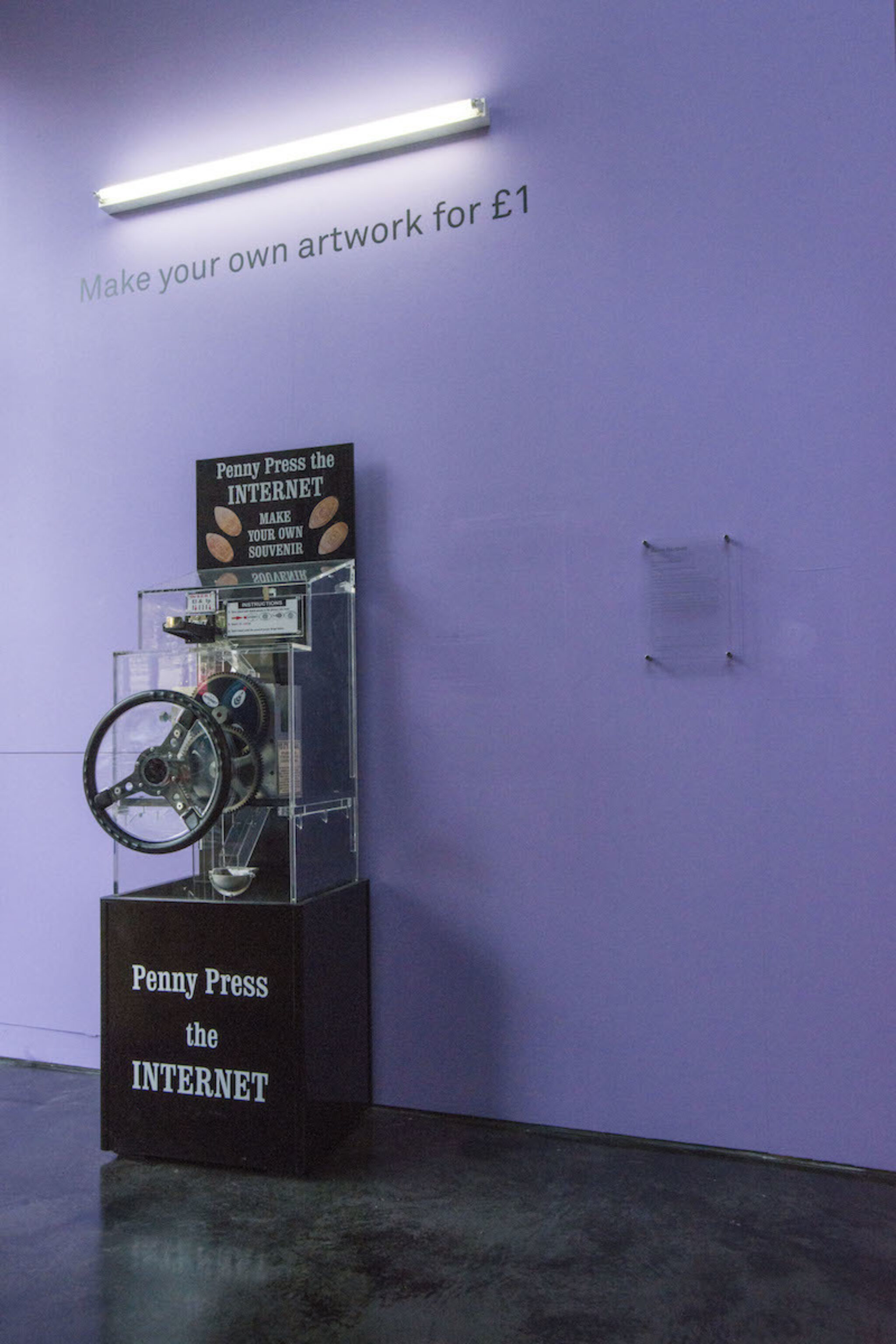 Aram Bartholl, Penny Press the Internet, 2015. Photo by John Barraclough.