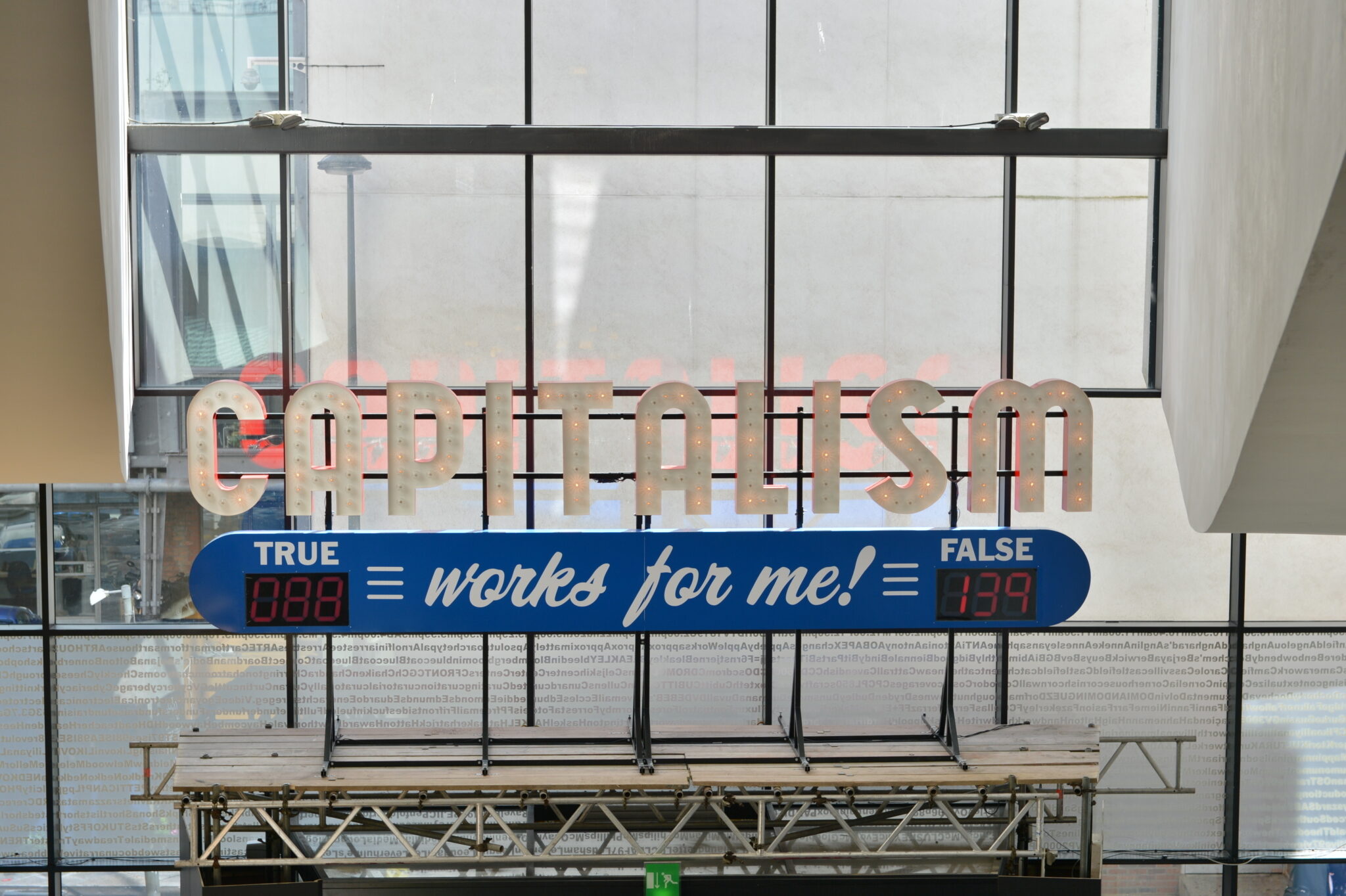 Steve Lambert, Capitalism Works For Me! (Truse/False), 2013.